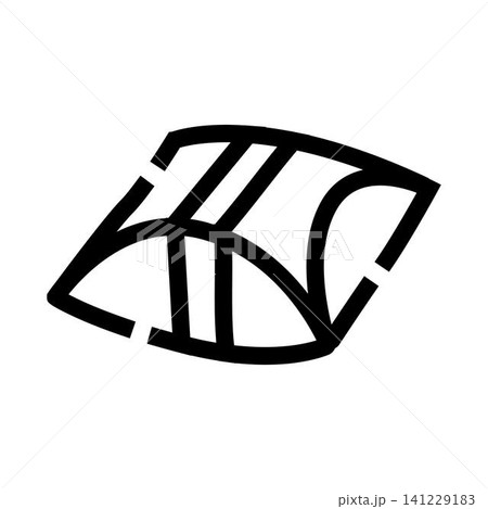 Pillow box packaging line icon design 141229183