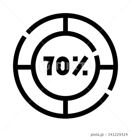 Seventy percent data loading progress circle infographic 141229324