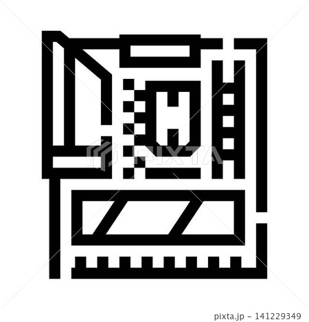 Motherboard circuit board hardware component technology icon Motherboard circuit board hardware component technology icon 141229349