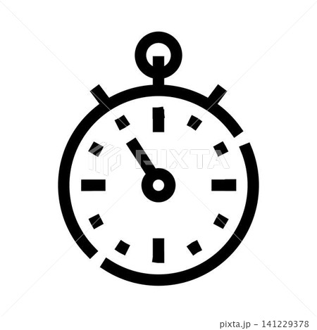 Stopwatch measuring time and deadline for efficiency icon Stopwatch measuring time and deadline for efficiency icon 141229378