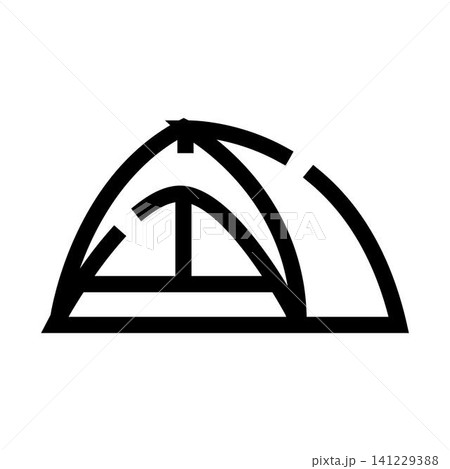 Camping shelter illustrating outdoor adventure and travel concept 141229388