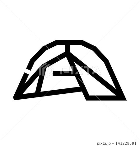 Camping tent icon for outdoor recreation activity 141229391