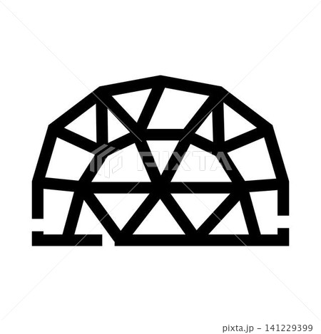 Geodesic dome structure icon with triangular patterns 141229399