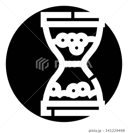 Hourglass icon measuring time with flowing sand Hourglass icon measuring time with flowing sand 141229499