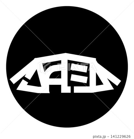 Abstract logo incorporating stylized letters in black and white 141229626