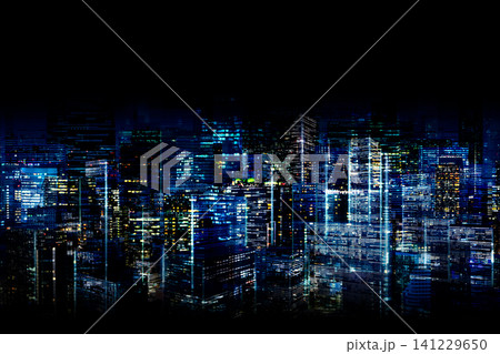 夜景 デジタル 都市 夜景 デジタル 都市 141229650