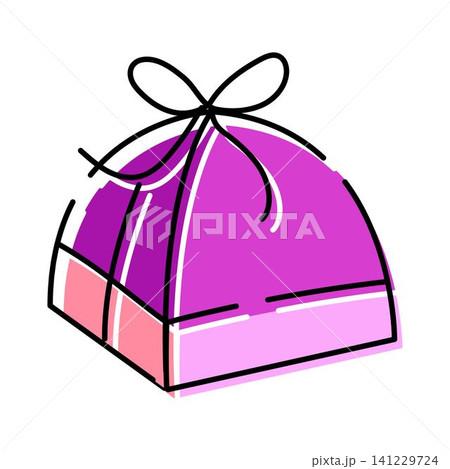 Pink purple gift box with decorative bow Pink purple gift box with decorative bow 141229724