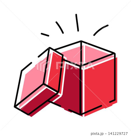 Open red gift box with surprise concept Open red gift box with surprise concept 141229727