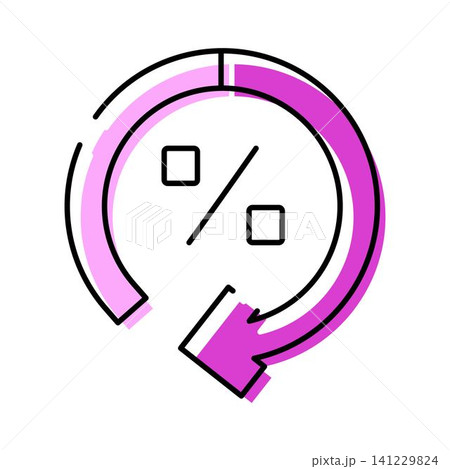 Percentage calculating return on investment financial arrow Percentage calculating return on investment financial arrow 141229824