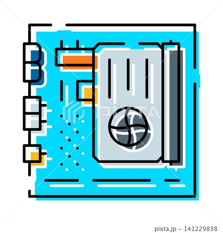 Computer motherboard with electronic components and circuitry Computer motherboard with electronic components and circuitry 141229838