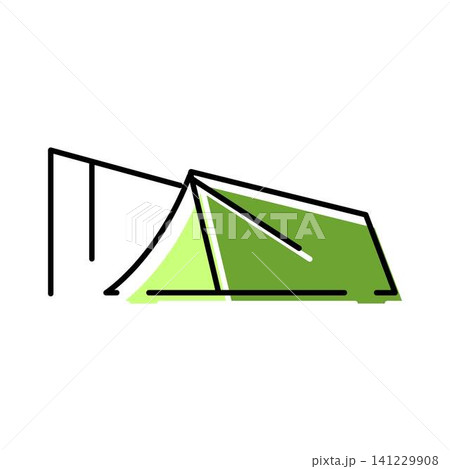 Camping tent icon symbolizing outdoors adventure and travel Camping tent icon symbolizing outdoors adventure and travel 141229908