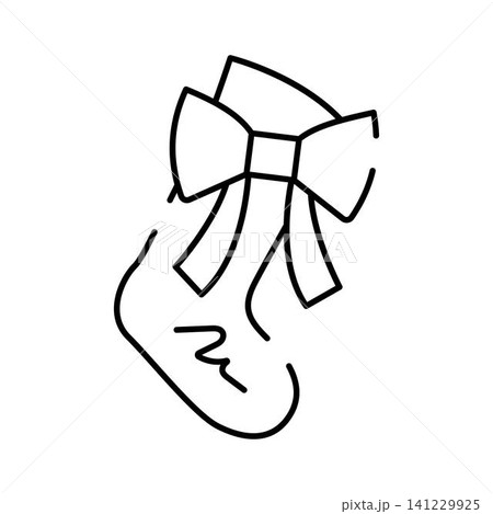 Little newborn baby sock with decorative bow Little newborn baby sock with decorative bow 141229925