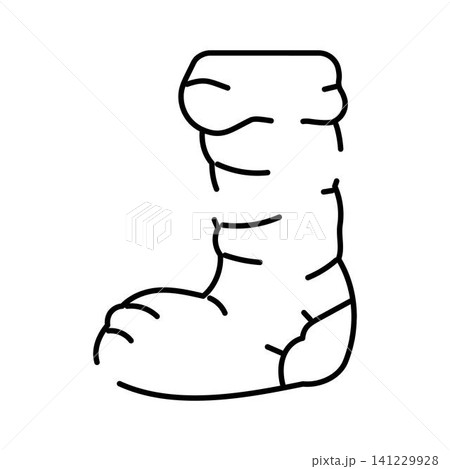 Warm ribbed sock icon for winter comfort 141229928
