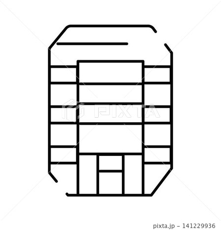 Sim card chip line art vector icon Sim card chip line art vector icon 141229936
