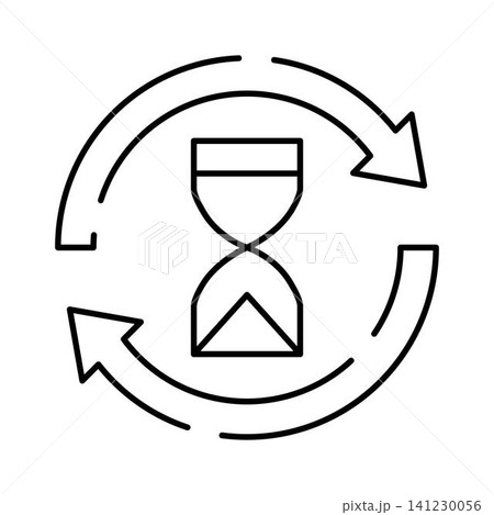 Hourglass time cycle icon with arrows Hourglass time cycle icon with arrows 141230056