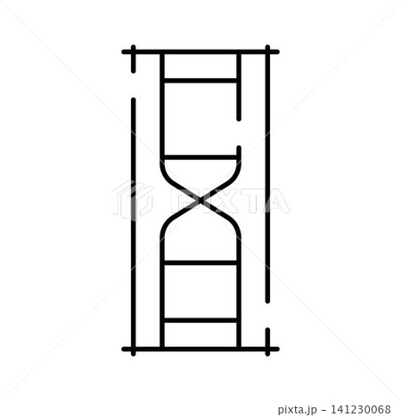 Hourglass icon measuring time with flowing sand Hourglass icon measuring time with flowing sand 141230068