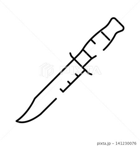 Outdoor hunting survival knife line art icon Outdoor hunting survival knife line art icon 141230076