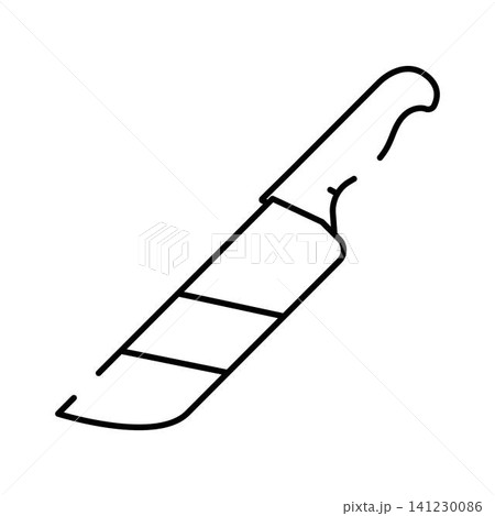 Chef knife kitchen tool outline drawing Chef knife kitchen tool outline drawing 141230086