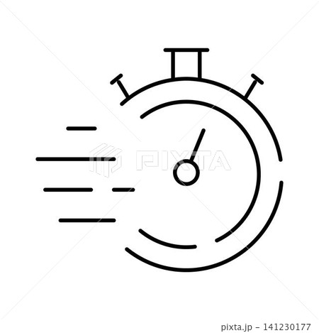 Stopwatch icon moving fast indicating speed and time 141230177