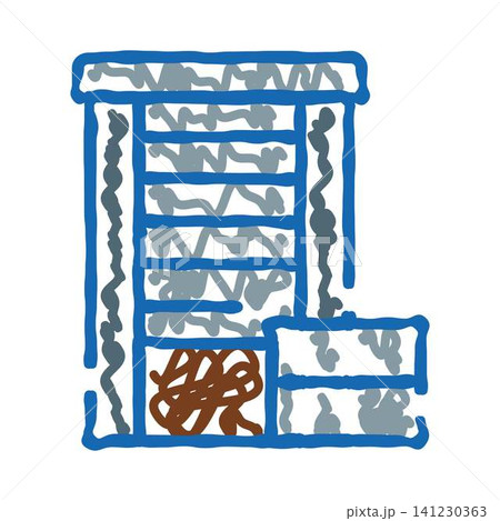 Residential high rise building abstract illustration with multiple floors 141230363