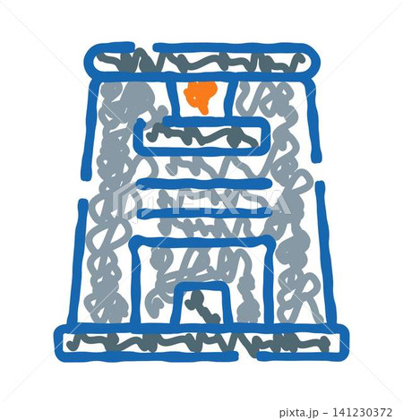 Abstract building doodle illustrating modern urban architecture Abstract building doodle illustrating modern urban architecture 141230372