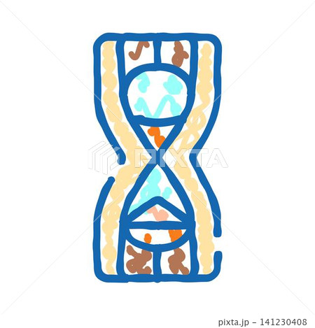 Hourglass device measuring passing time concept doodle Hourglass device measuring passing time concept doodle 141230408