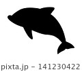 ジャンプするイルカのシルエット 141230422