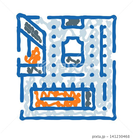 Park plan icon illustrating children playing, top view Park plan icon illustrating children playing, top view 141230468