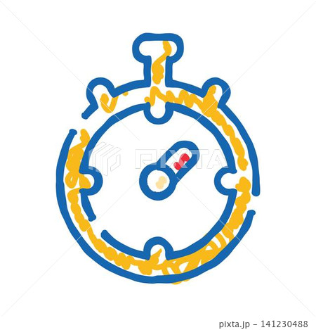 Stopwatch icon measuring speed and time performance 141230488