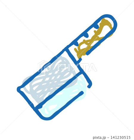 Kitchen cleaver doodle drawing on white background 141230515