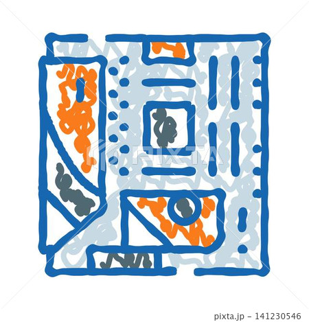 Computer motherboard components and electronic circuitry illustration Computer motherboard components and electronic circuitry illustration 141230546