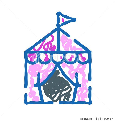 Circus tent icon representing entertainment and amusement 141230647