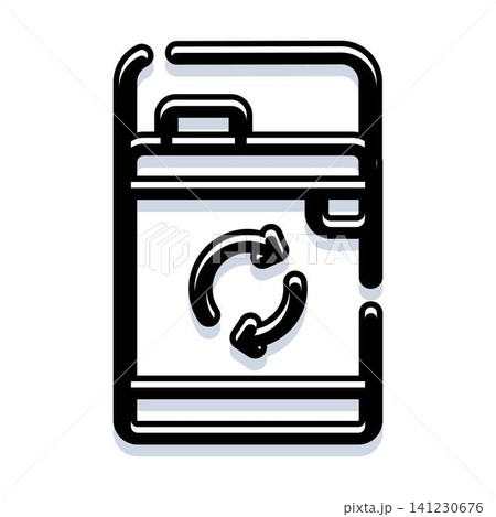 Fuel container with recycling symbol protecting environment Fuel container with recycling symbol protecting environment 141230676