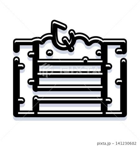 Water well or cistern drawing line art Water well or cistern drawing line art 141230682