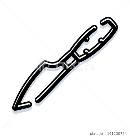Clamp tool line icon for fastening concept 141230734