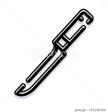 Kitchen utensil removing fruit stem line art 141230749