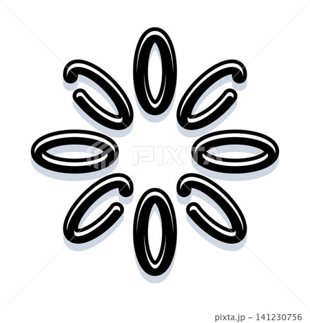 Circular zero shapes forming abstract graphic concept 141230756