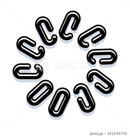 Broken chain links forming circular pattern of disconnection 141230758