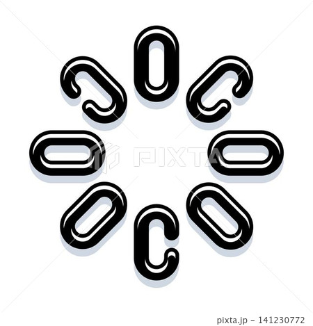 Chain links forming circular pattern symbolising connection Chain links forming circular pattern symbolising connection 141230772