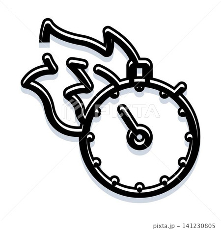 Stopwatch on fire representing urgency and speed Stopwatch on fire representing urgency and speed 141230805