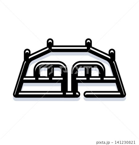 Traditional bedouin tent camping structure black line 141230821