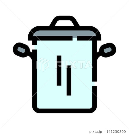 Pot icon representing kitchen cooking utensils Pot icon representing kitchen cooking utensils 141230890