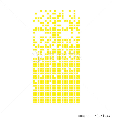 Yellow pixel grid disintegrating fading into particles 141231033