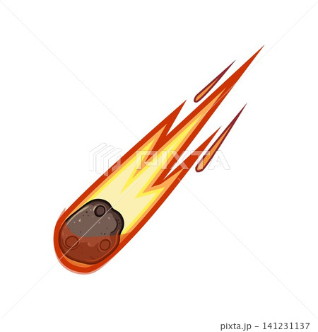 Meteoroid falling through atmosphere with burning trail 141231137