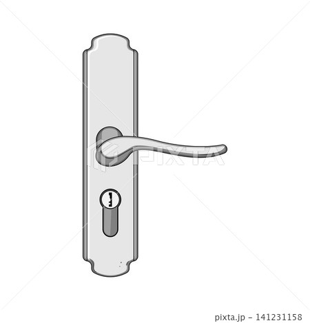 Silver door handle featuring a modern design 141231158