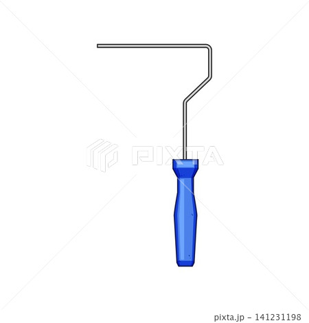 Paint roller frame with blue handle ready for home improvement work 141231198