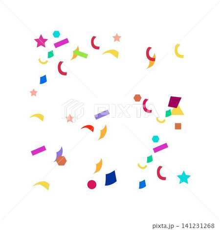 Colorful geometric confetti scattering on a white background 141231268