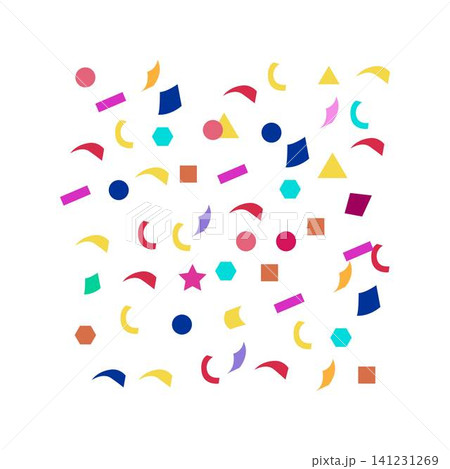 Colorful geometric confetti scattering creating festive background Colorful geometric confetti scattering creating festive background 141231269