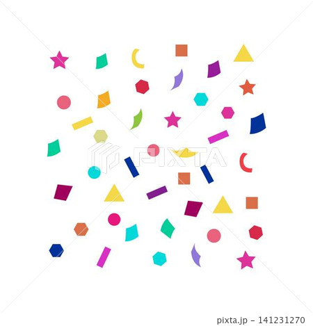 Colorful geometric confetti falling creating festive background Colorful geometric confetti falling creating festive background 141231270