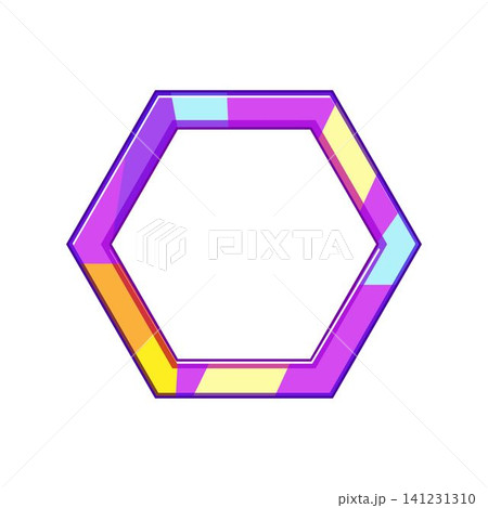 Holographic shining hexagon frame border design 141231310